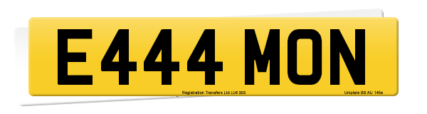 Registration number E444 MON